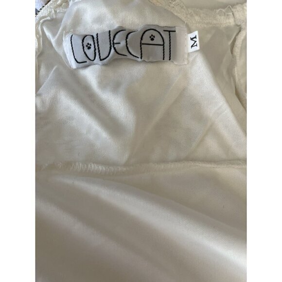 Love Cat Women's White Lace Plunging Skater Dress Size M - Picture 6 of 7